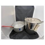 Stainless Stock Pot w/Lid & 3 Qt Fryer w/Basket