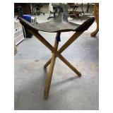 Wood/Leather Folding Camp Stool