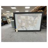 Framed US Map 27'x39'