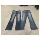 2 Pr Denim Jeans - Ariat Sz 30R & 29L