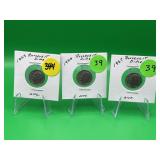 (3) Roosevelt Dimes Uncirculated 1965 1966