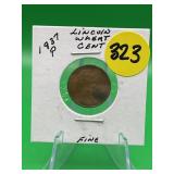 1937-P Lincoln Wheat Cent Fine