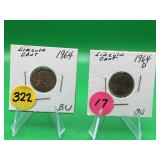 1964 P&D Lincoln Cents Both Uncirculated