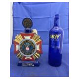 Sky Vodka Bottle & 75th Anniv Decanter