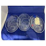 3 Pcs Glass Party Trays