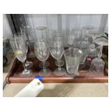 Wooden Tray w/Glassware