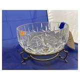 Glass Bowl on Metal Pedestal