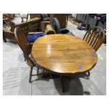 Wooden Table w/2 Chairs & Leaf 42"x51"