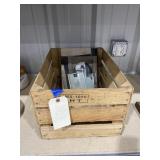 Wooden Crate w/Photo Album & Pic Frames