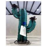 Metal Painted Yard Art Cactus 18"