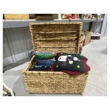 Wicker Chest w/Holiday Pillows