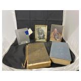 Vintage Cookbooks & Assorted Pic Frames