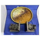 3 Pcs - Monkey Bookends - Serving Tray