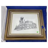 Framed Signed Print of Locomotive