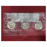 3 - 1980 Susan B Anthony Silver Dollars