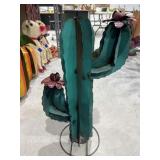 Metal Painted Yard Art Cactus 24"