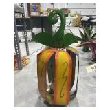 Metal Painted Pumpkin Yard Art 34"H