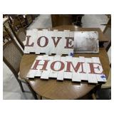 2 - Wooden "Love" Signs