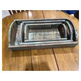 3 Pcs - Nesting Wooden Serving Trays
