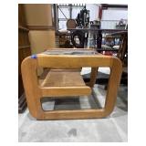 Wooden End Table w/Glass Inlay 26"x32"x21"