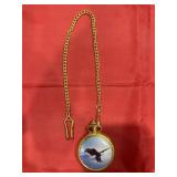 Gold w/Eagle Pic Pocket Watch