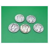5 - 90% Silver Mercury Dimes