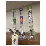 3 - Large Glass Water Pipes