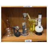 5 - Glass Water Pipes w/Misc Parts