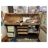 Work Station Wood Bench w/Contents