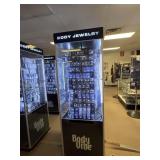 Body Vibe Lighted  Display Case w/ Lots of Jewelry