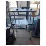 Roll Around Stainless Stand w/Wood Top