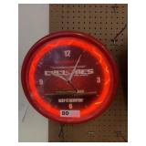 Lighted Elec Wall Clock - Cyclones