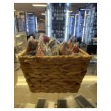 Basket of Wood Beaded Bracelets