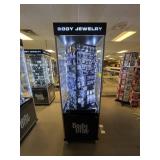 Body Vibe Lighted  Display Case w/ Lots of Jewelry
