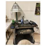 Rolling Computer Desk w/Contents