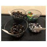 4 Baskets - Glass Plastic & Silicone Containers