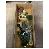 Box of Assorted Glass Pipes