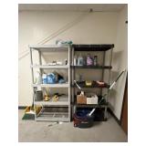 2 - Plastic Shelves w/Cleaning Supplies