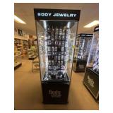 Body Vibe Lighted  Display Case w/ Lots of Jewelry