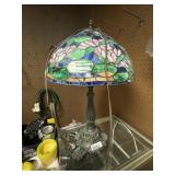 Stained Glass Style Lamp w/Metal Base