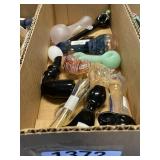 Box of Assorted Glass Pipes