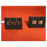 2 - Hollis Bahring Cuff Links w/Display Base