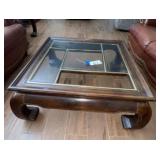 Coffee Table & 2 End Tables - Wood & Glass