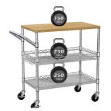 3 Tier Rolling Kitchen Carts Oh Wheel With Storage