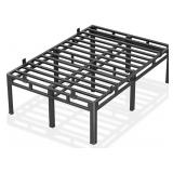 20 Inch Queen Size Metal Bed Frame With Built In B