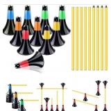 Obstacle Cones For Sport Training- 10 Cones 10 Pol