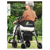 Foldable Rollator Walker with Seat, and Foot Rests