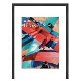 2pc Poster Frame, 1-16.5x23.4, Black Plastic Frame