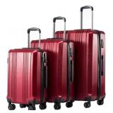 Coolife 3 Piece Luggage Set- Hard-shell, TSA Lock,