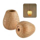 2 Pack Bamboo Lamp Shades, Hand Woven Bamboo Ratta